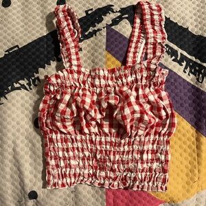 Red and white gingham crop top